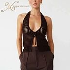 black crochet halter top
